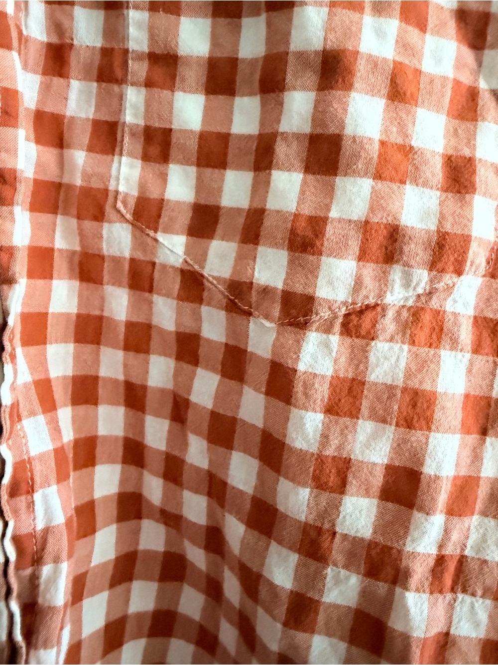 J. Crew Orange and White Gingham Tie-Front Button-Down Shirt - Picture 2 of 5